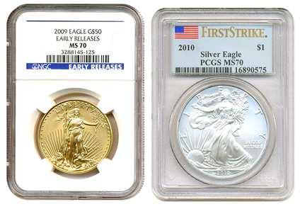Graded American Gold and Silver Eagles