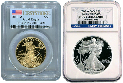 High Grade Gold and Silver Bullion Coins